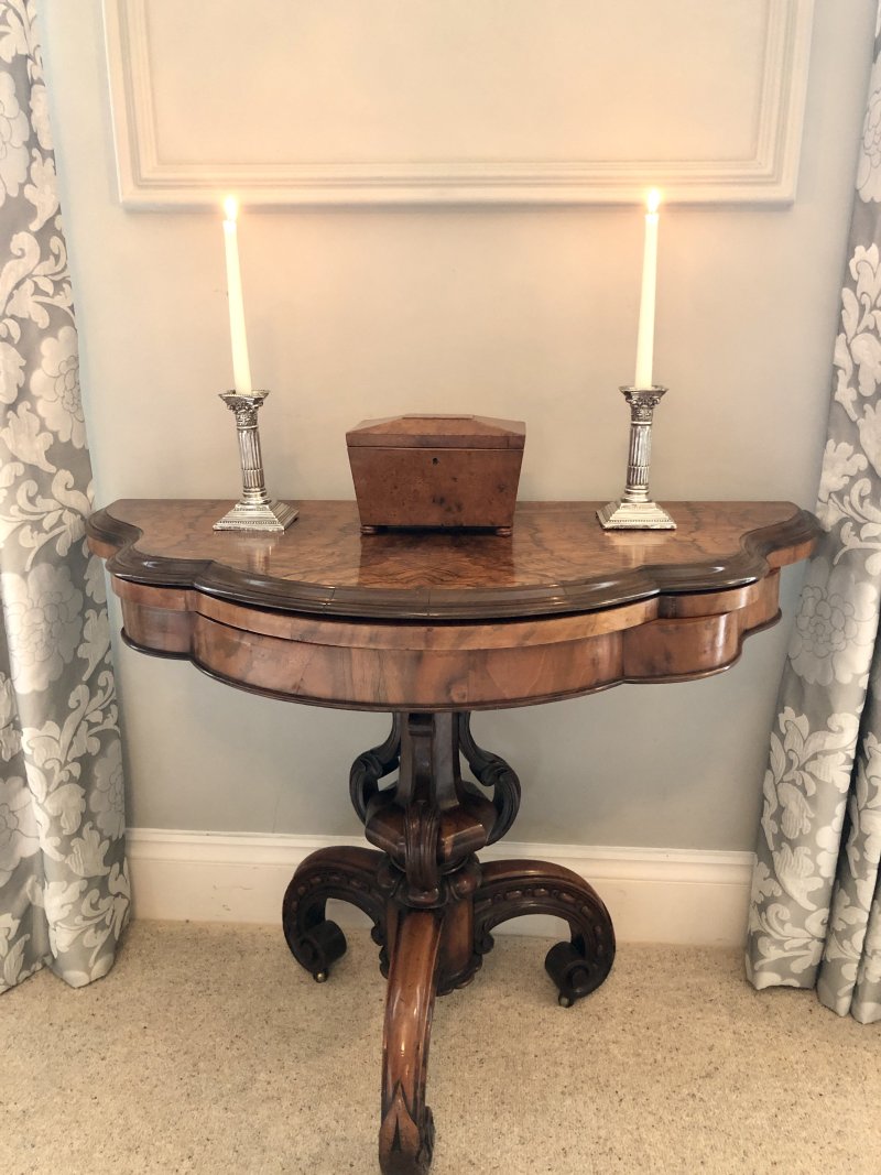 Antique Regency Sarcophagus Shaped  Burr Elm Tea Caddy - Image 10